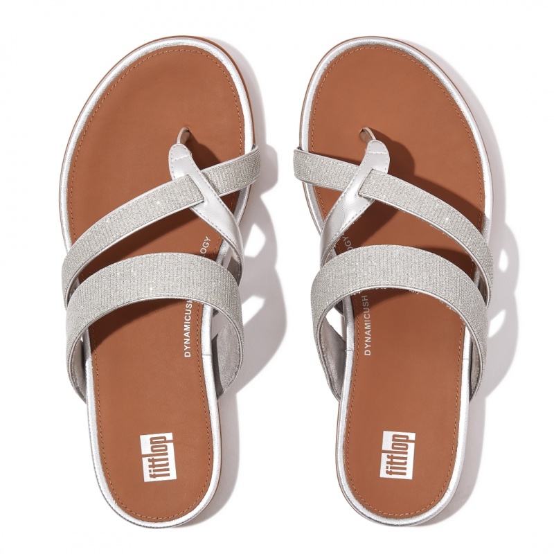 Fitflop Gracie Glitz Mesh Polyester Thongs Sandaler Med Tåstolpe Dame Guld | DK-514976-OKR