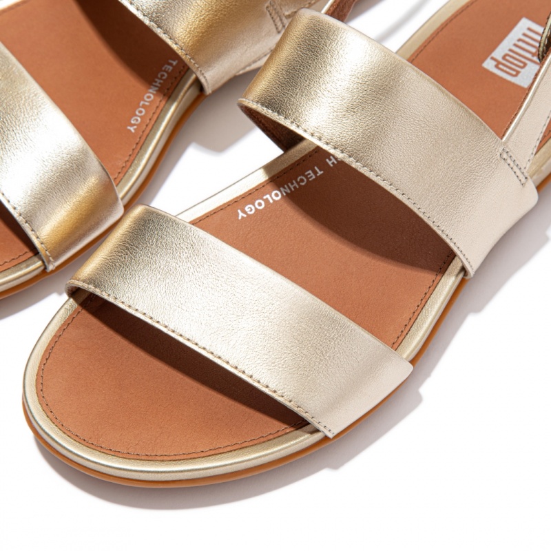 Fitflop Gracie Læder Sandaler Med Rem Dame Guld | DK-075984-XQT