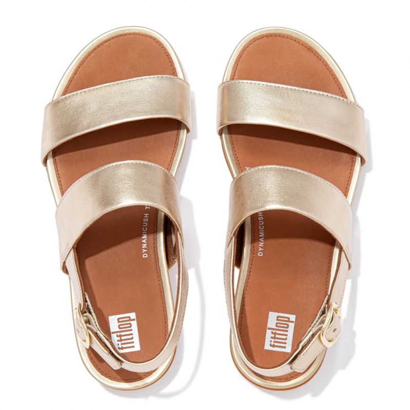 Fitflop Gracie Læder Sandaler Med Rem Dame Guld | DK-075984-XQT