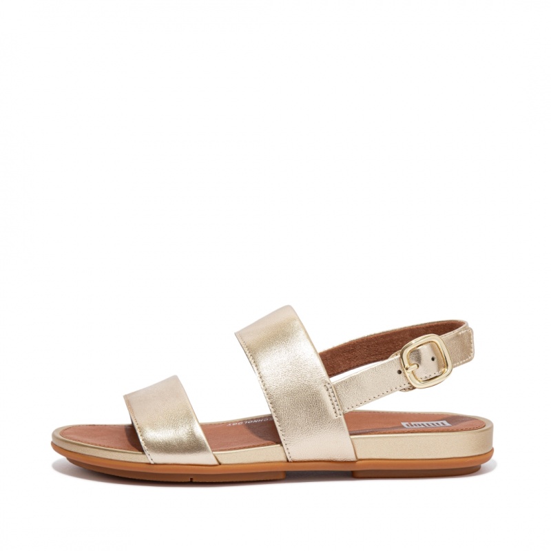 Fitflop Gracie Læder Sandaler Med Rem Dame Guld | DK-075984-XQT