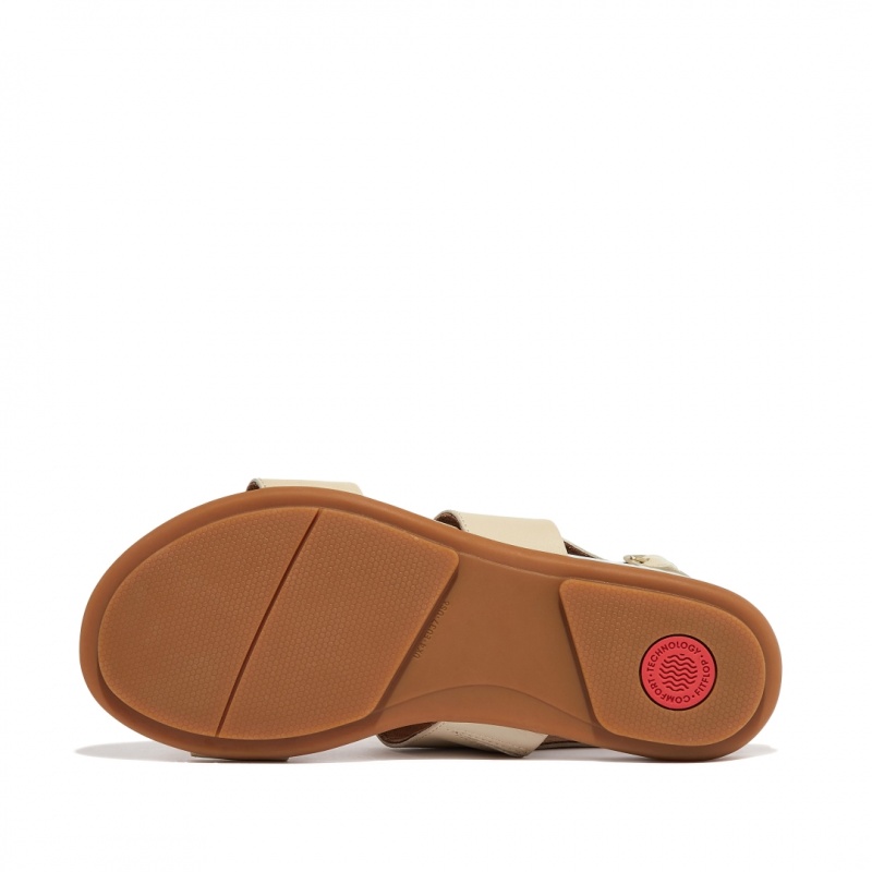 Fitflop Gracie Læder Sandaler Med Rem Dame Beige | DK-479561-PXR