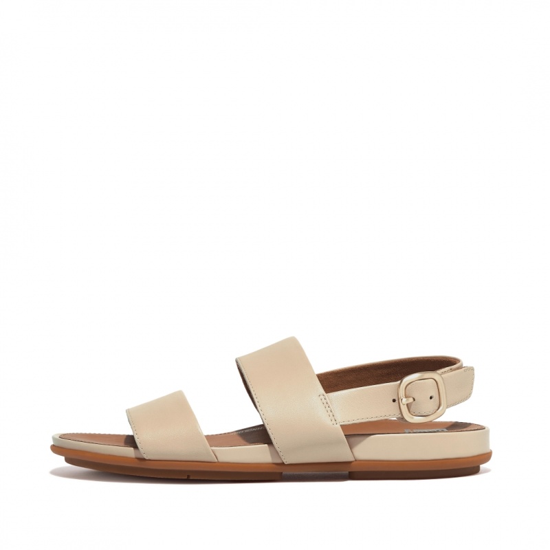 Fitflop Gracie Læder Sandaler Med Rem Dame Beige | DK-479561-PXR