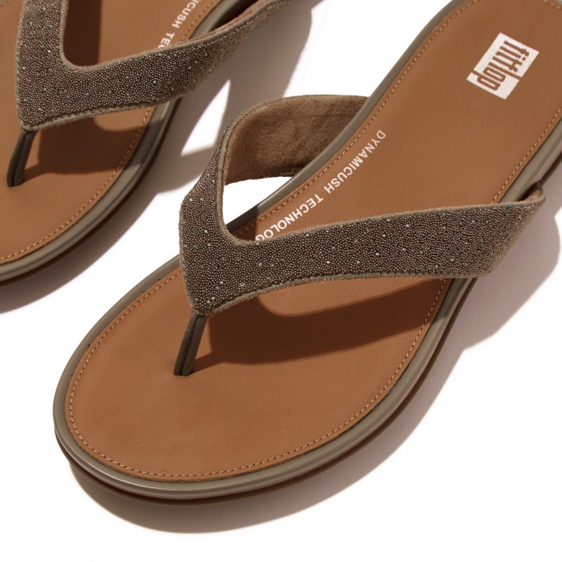 Fitflop Gracie Microfibre Flip Flops Klipklapper Dame Brune | DK-397801-LJD