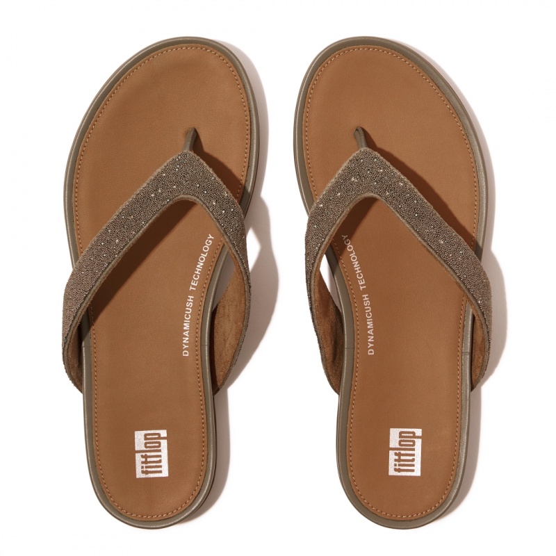 Fitflop Gracie Microfibre Flip Flops Klipklapper Dame Brune | DK-397801-LJD