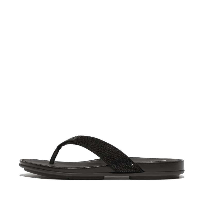 Fitflop Gracie Microfibre Klipklapper Dame Sort | DK-697308-PUG