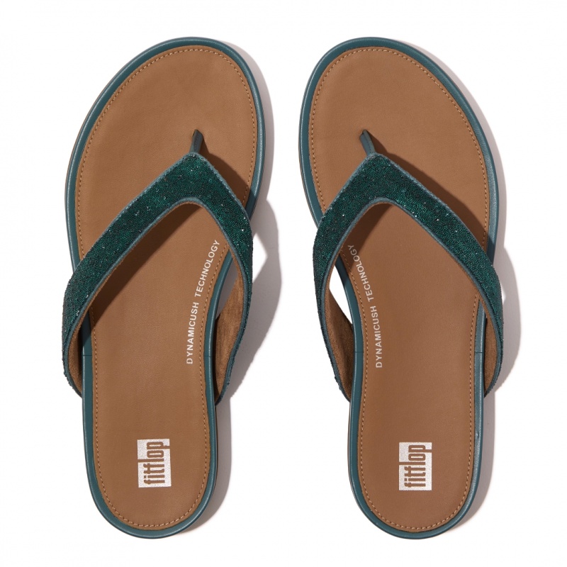 Fitflop Gracie Microfibre Klipklapper Dame Grå Blå | DK-217389-GTW