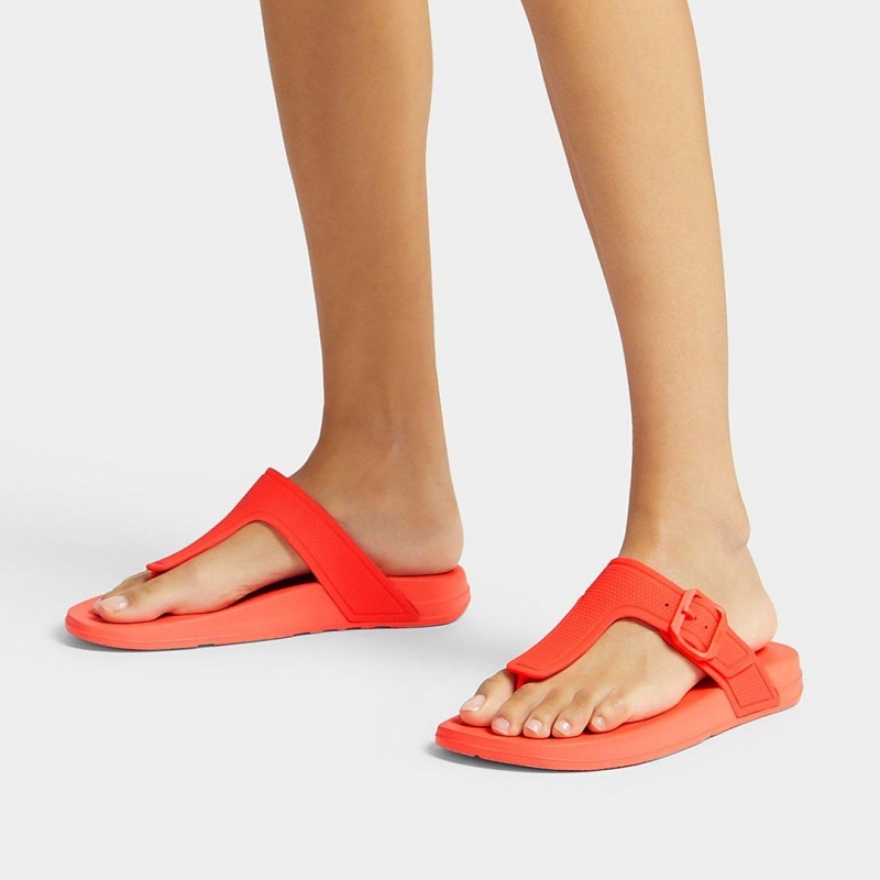 Fitflop Iqushion Adjustable Přezkou Flip Flops Klipklapper Dame Orange | DK-698135-EVR