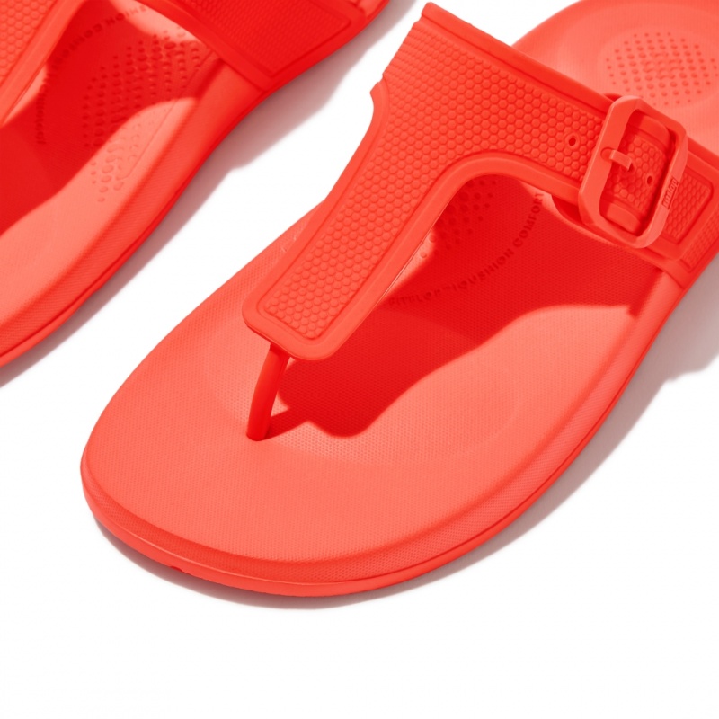 Fitflop Iqushion Adjustable Přezkou Flip Flops Klipklapper Dame Orange | DK-698135-EVR