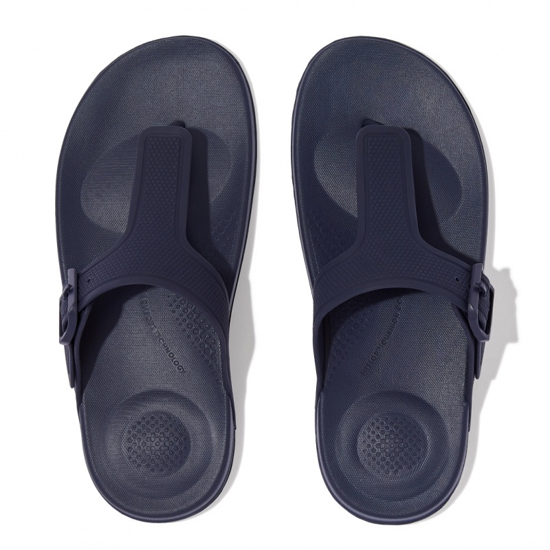 Fitflop Iqushion Adjustable Přezkou Klipklapper Dame Mørkeblå | DK-815632-KEN