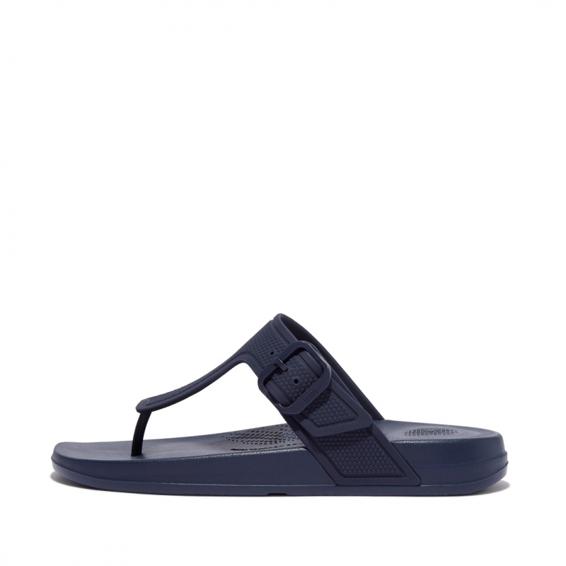 Fitflop Iqushion Adjustable Přezkou Klipklapper Dame Mørkeblå | DK-815632-KEN