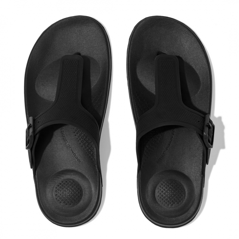 Fitflop Iqushion Adjustable Přezkou Klipklapper Dame Sort | DK-210548-AHI