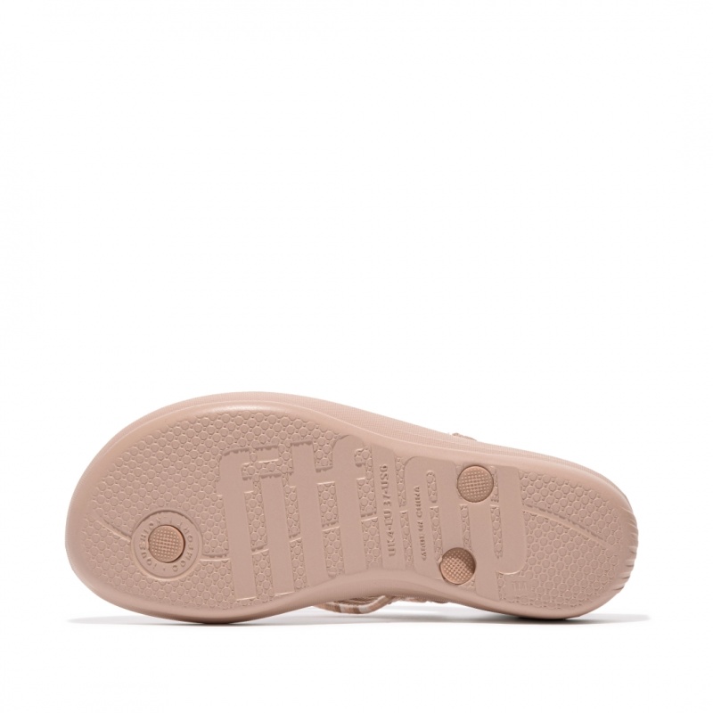 Fitflop Iqushion Bomulds Webbing Flip Flops Klipklapper Dame Beige | DK-108735-TFP