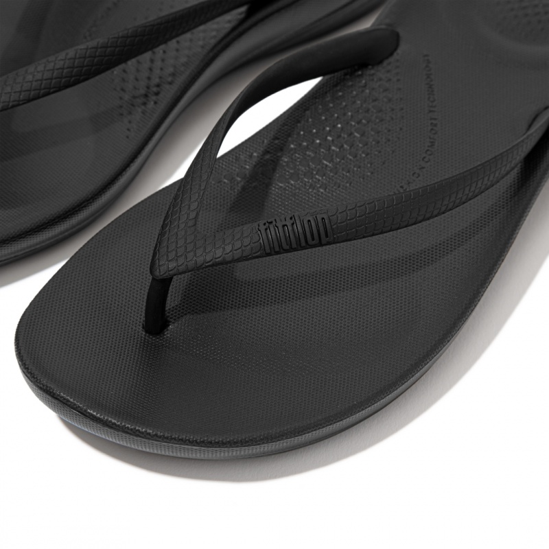 Fitflop Iqushion Ergonomc Klipklapper Dame Sort | DK-423917-INU