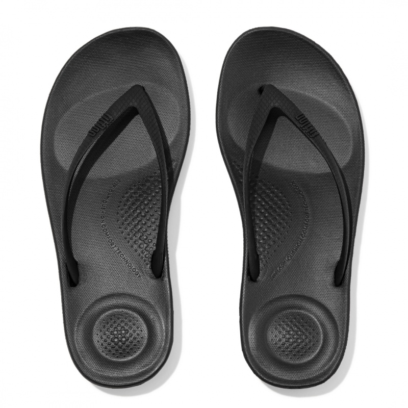 Fitflop Iqushion Ergonomc Klipklapper Dame Sort | DK-423917-INU