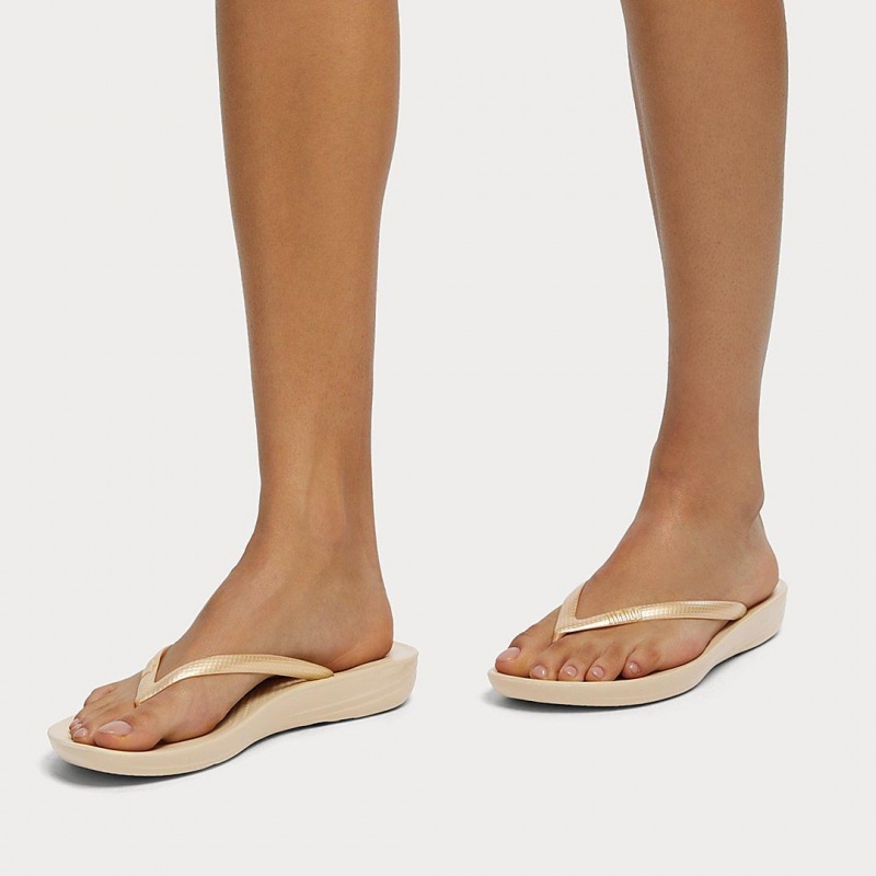 Fitflop Iqushion Ergonomc Klipklapper Dame Guld | DK-063572-QYF