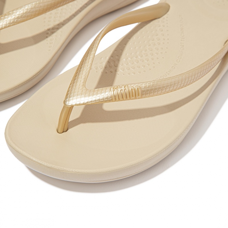 Fitflop Iqushion Ergonomc Klipklapper Dame Guld | DK-063572-QYF