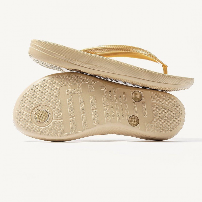 Fitflop Iqushion Ergonomc Klipklapper Dame Guld | DK-063572-QYF