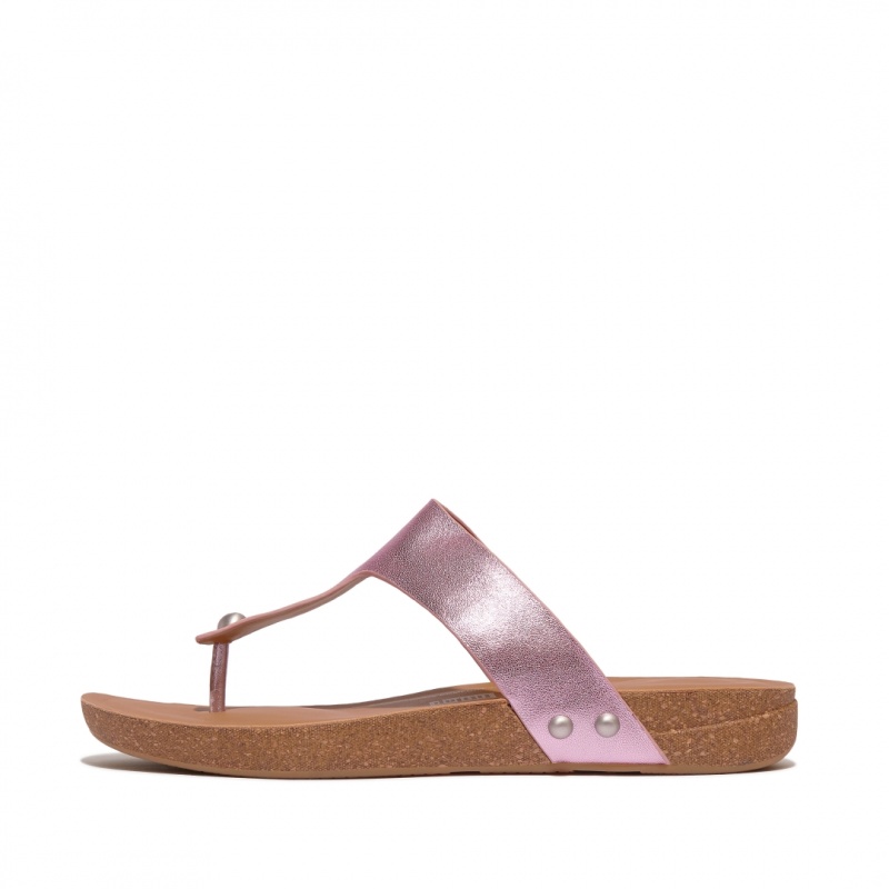 Fitflop Iqushion Læder Thongs Sandaler Med Tåstolpe Dame Lilla | DK-251364-KTO