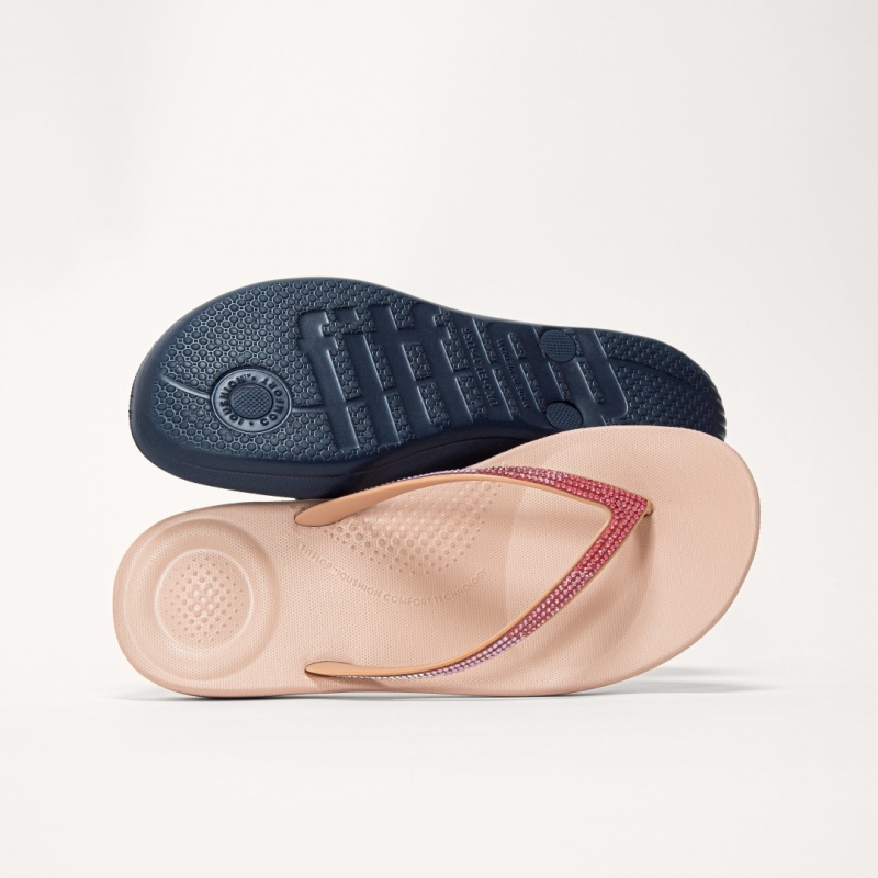 Fitflop Iqushion Ombre Glitter Klipklapper Dame Mørkeblå | DK-897453-MFG