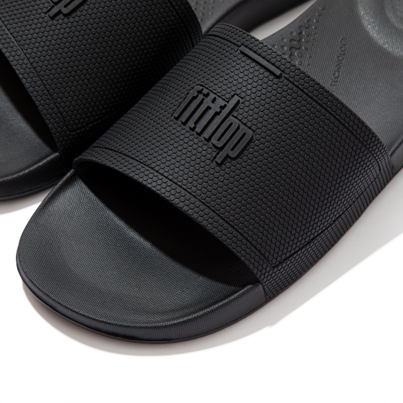 Fitflop Iqushion Rubber Badesandaler Herre Sort | DK-731286-LYP