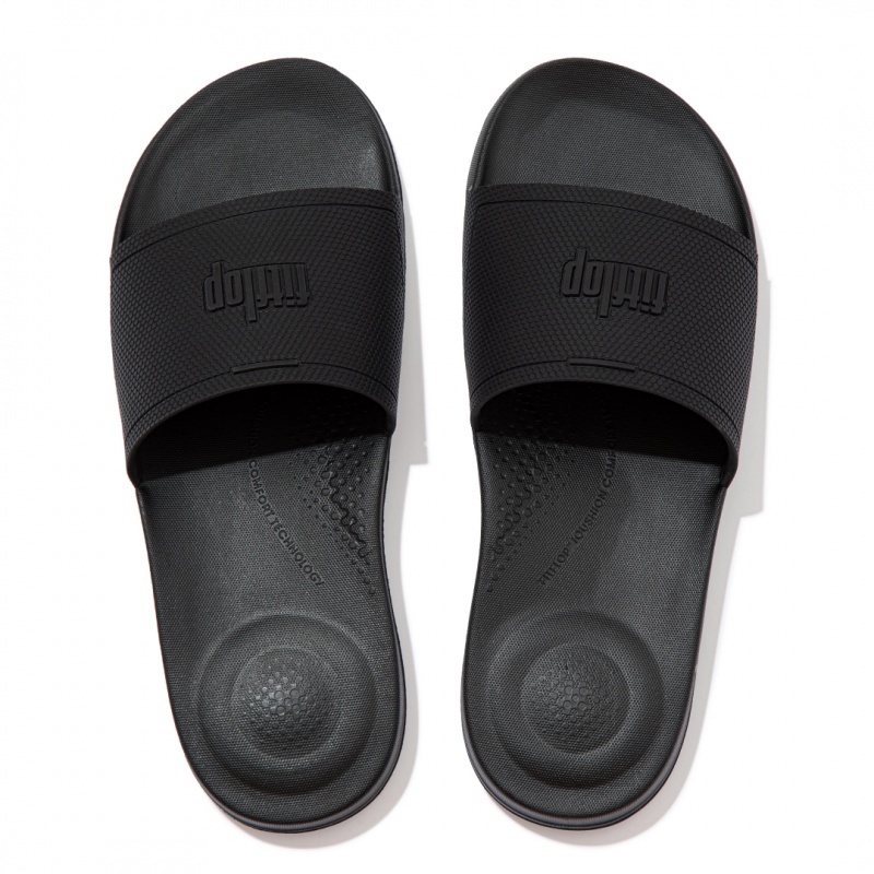 Fitflop Iqushion Rubber Badesandaler Herre Sort | DK-731286-LYP