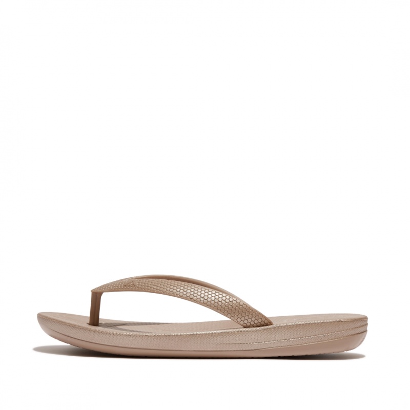 Fitflop Iqushion Rubber Klipklapper Børn Guld | DK-463510-VCI