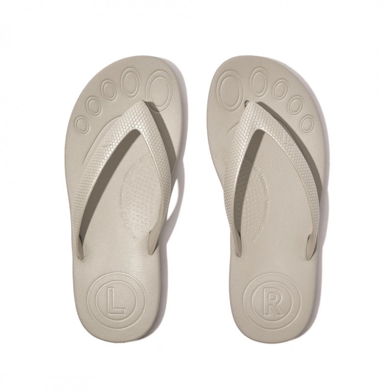 Fitflop Iqushion Rubber Klipklapper Børn Sølv | DK-768503-DEF