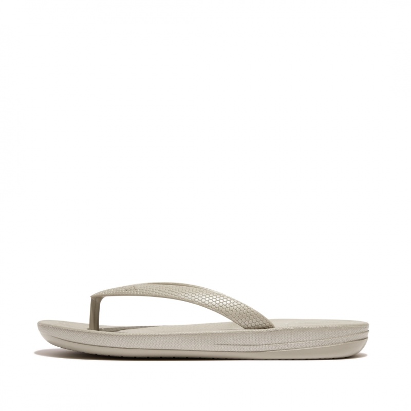 Fitflop Iqushion Rubber Klipklapper Børn Sølv | DK-768503-DEF