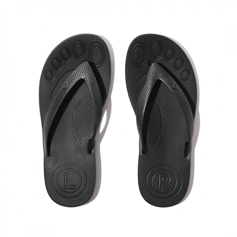 Fitflop Iqushion Rubber Klipklapper Børn Sort | DK-368904-CNX