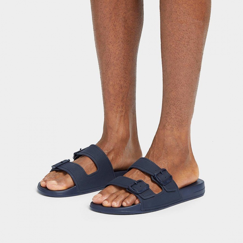 Fitflop Iqushion Rubber Sandaler Herre Mørkeblå | DK-162987-DVW