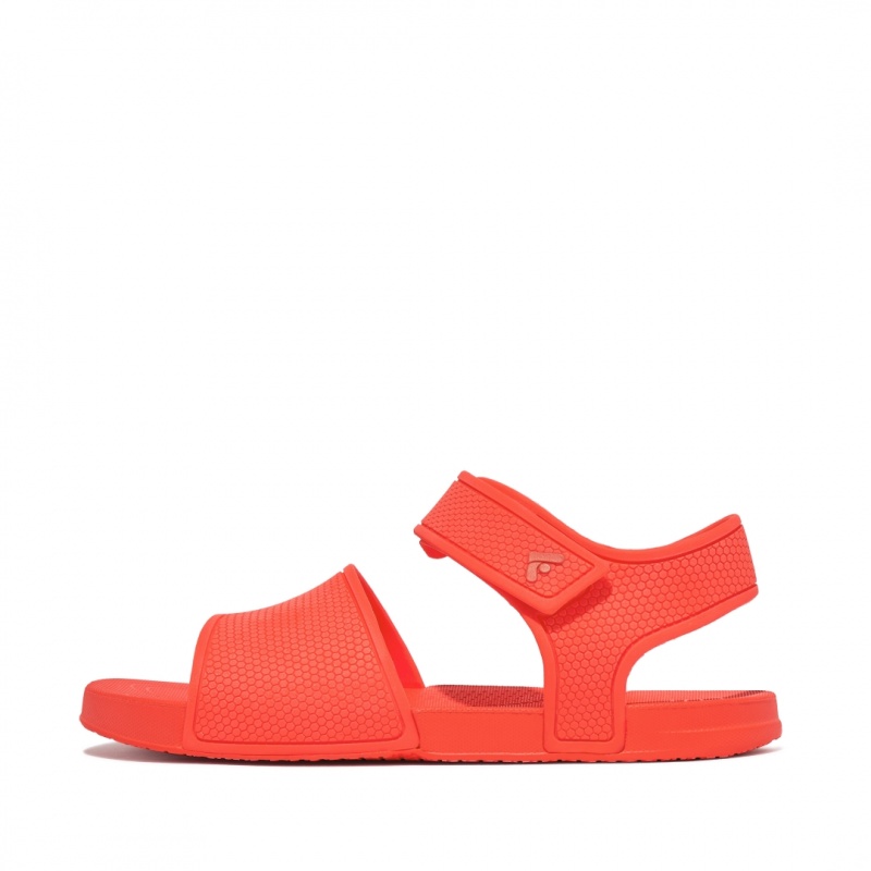 Fitflop Iqushion Rubber Sandaler Med Rem Børn Rød | DK-795201-POH