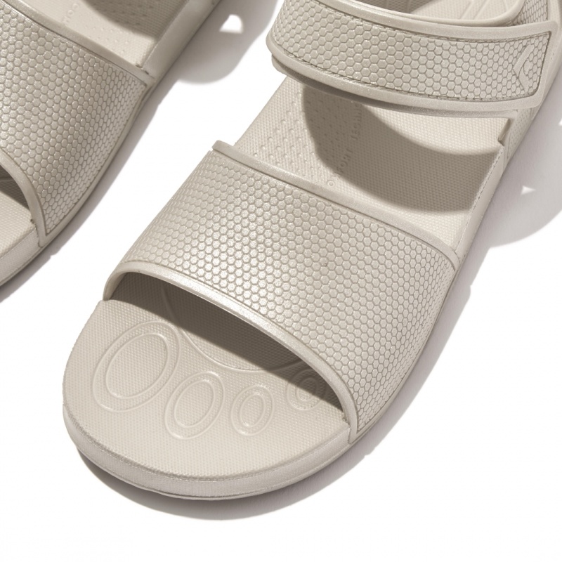 Fitflop Iqushion Rubber Sandaler Med Rem Børn Sølv | DK-208194-YNL