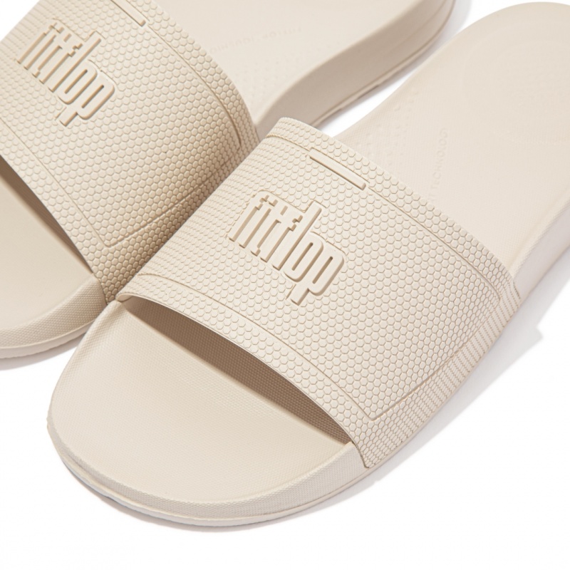 Fitflop Iqushion Rubber Slides Badesandaler Dame Hvide | DK-426895-ZQD