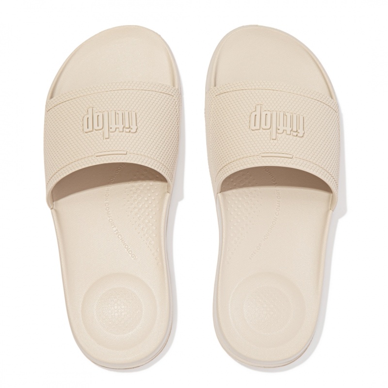 Fitflop Iqushion Rubber Slides Badesandaler Dame Hvide | DK-426895-ZQD