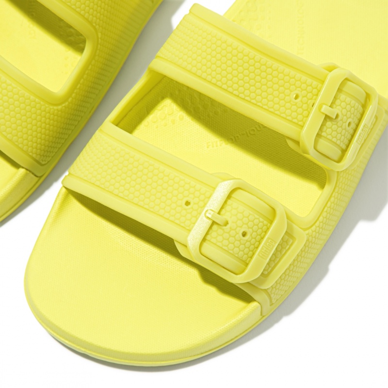 Fitflop Iqushion Rubber Tpu Slides Badesandaler Dame Lysegrøn | DK-628730-ACK