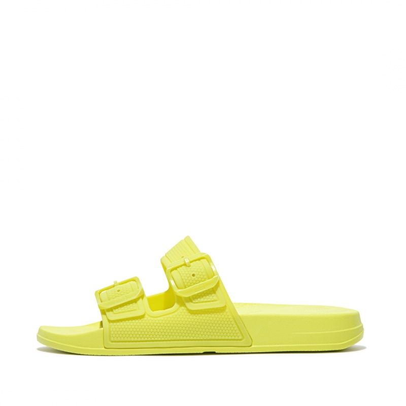 Fitflop Iqushion Rubber Tpu Slides Badesandaler Dame Lysegrøn | DK-628730-ACK