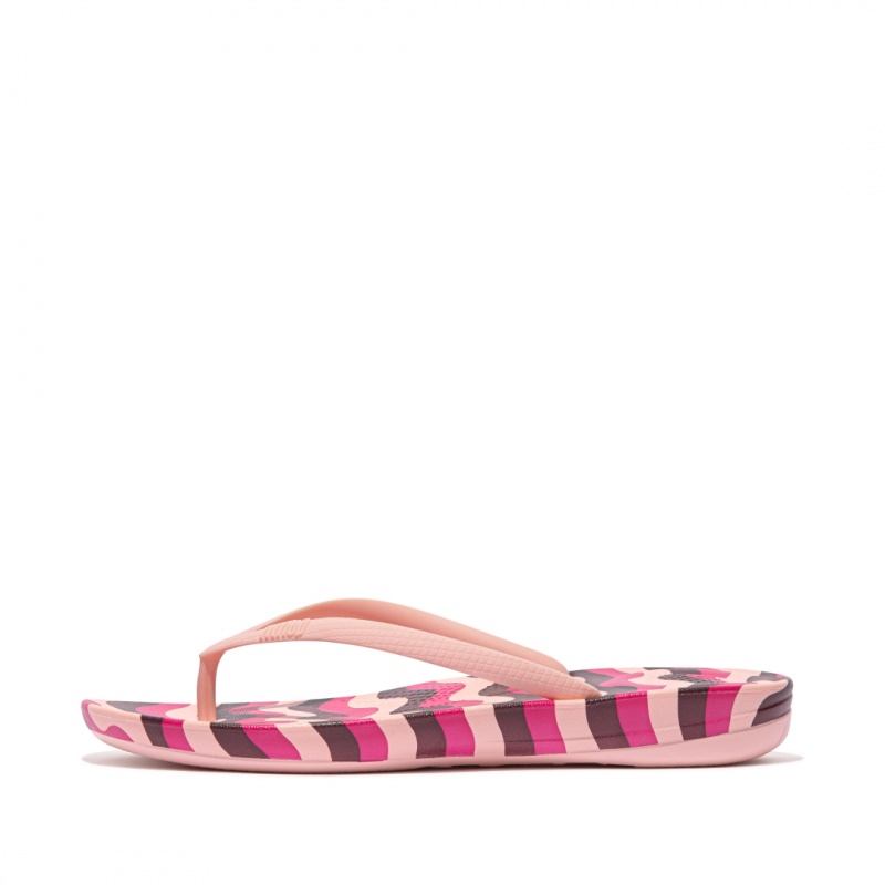 Fitflop Iqushion Snake Embossed Rubber Tpu Klipklapper Dame Rød | DK-127493-HMT