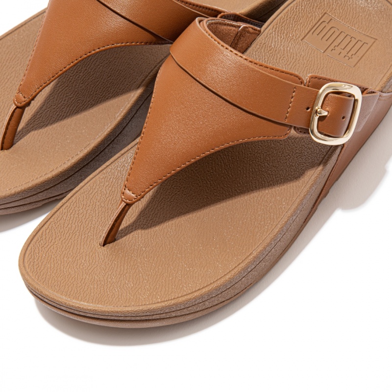 Fitflop Lulu Adjustable Læder Sandaler Med Tåstolpe Dame Brune | DK-208674-OEH