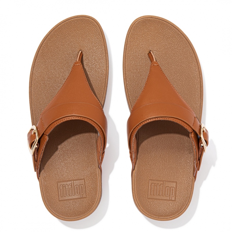 Fitflop Lulu Adjustable Læder Sandaler Med Tåstolpe Dame Brune | DK-208674-OEH