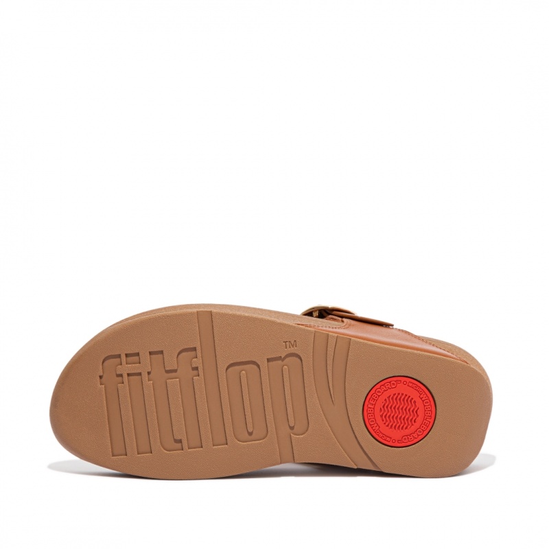 Fitflop Lulu Adjustable Læder Sandaler Med Tåstolpe Dame Brune | DK-208674-OEH