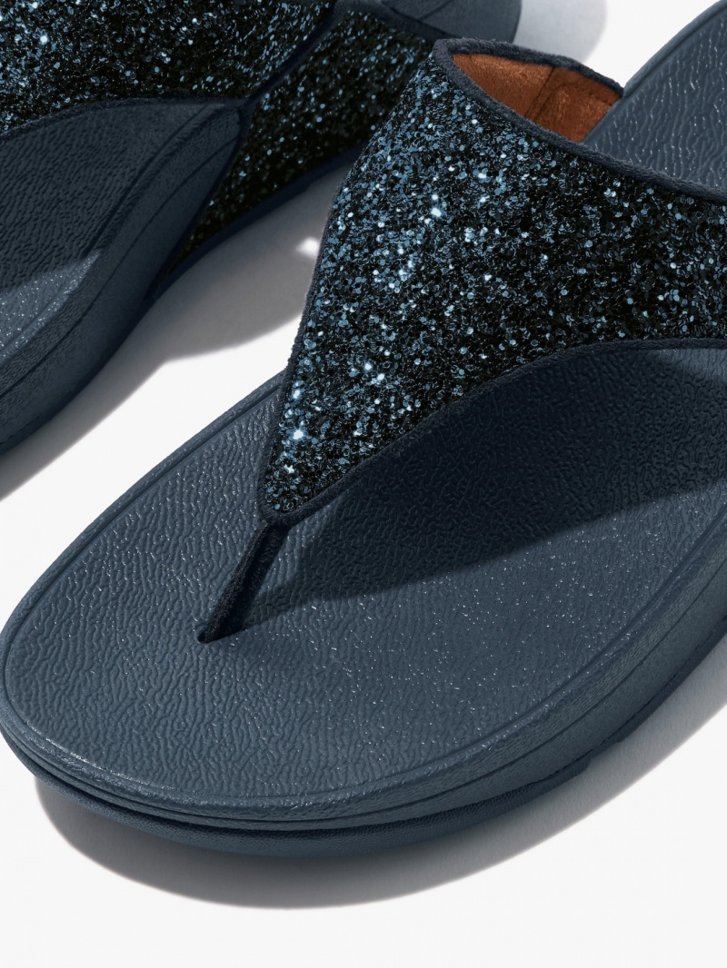 Fitflop Lulu Glitter Sandaler Med Tåstolpe Dame Mørkeblå | DK-709621-ZXN