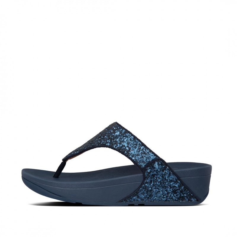 Fitflop Lulu Glitter Sandaler Med Tåstolpe Dame Mørkeblå | DK-709621-ZXN