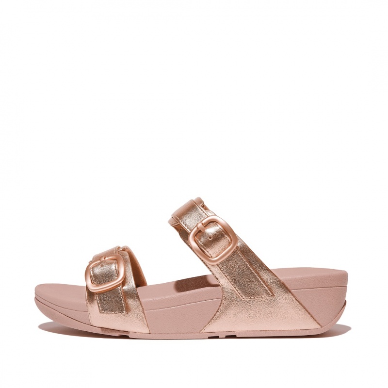 Fitflop Lulu Læder Badesandaler Dame Lyserød Guld | DK-153489-CXL