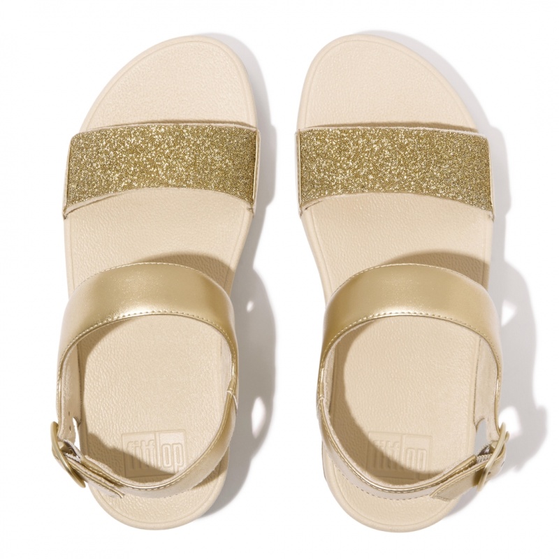 Fitflop Lulu Læder Sandaler Med Rem Dame Lyserød Guld | DK-034619-ODC