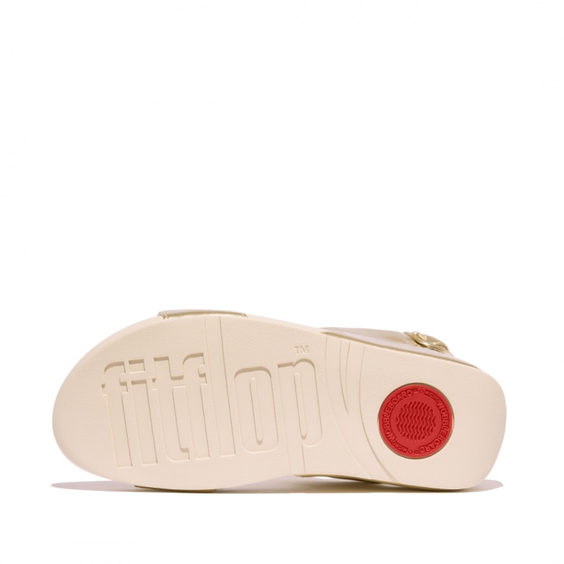 Fitflop Lulu Læder Sandaler Med Rem Dame Lyserød Guld | DK-034619-ODC