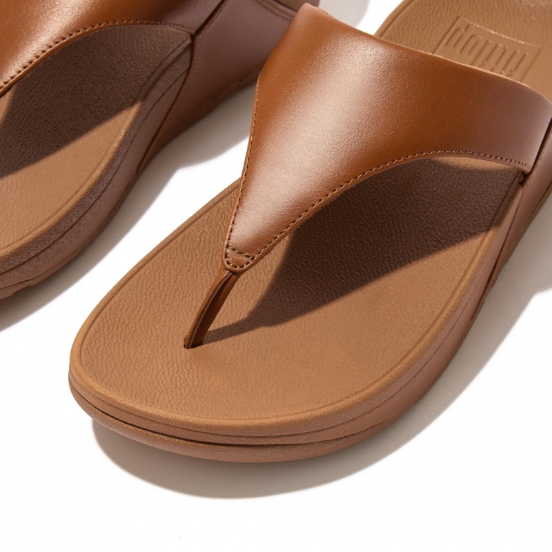 Fitflop Lulu Læder Sandaler Med Tåstolpe Dame Brune | DK-013486-HVU