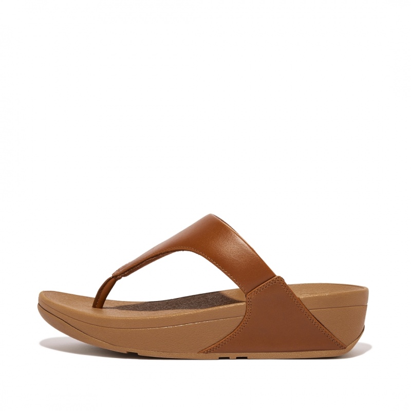 Fitflop Lulu Læder Sandaler Med Tåstolpe Dame Brune | DK-013486-HVU