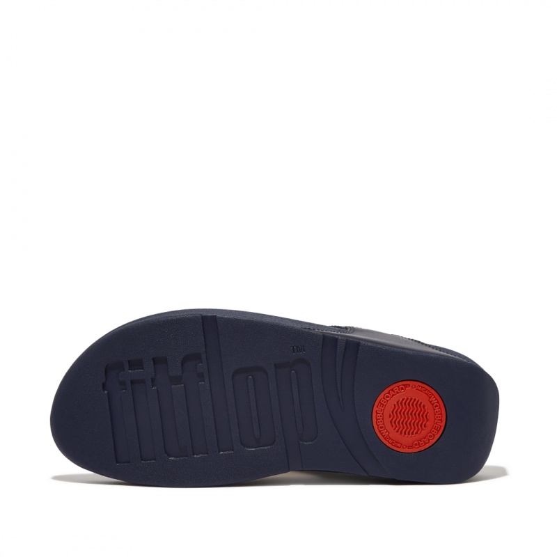 Fitflop Lulu Læder Sandaler Med Tåstolpe Dame Mørkeblå | DK-768201-BUY