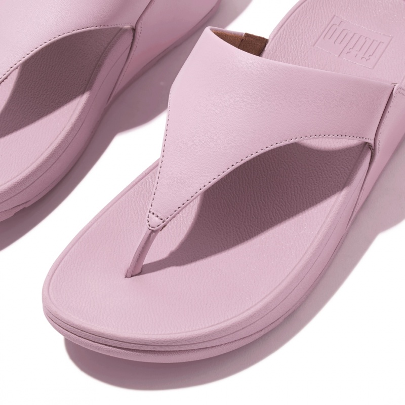 Fitflop Lulu Læder Sandaler Med Tåstolpe Dame Lyserød | DK-895736-CZY