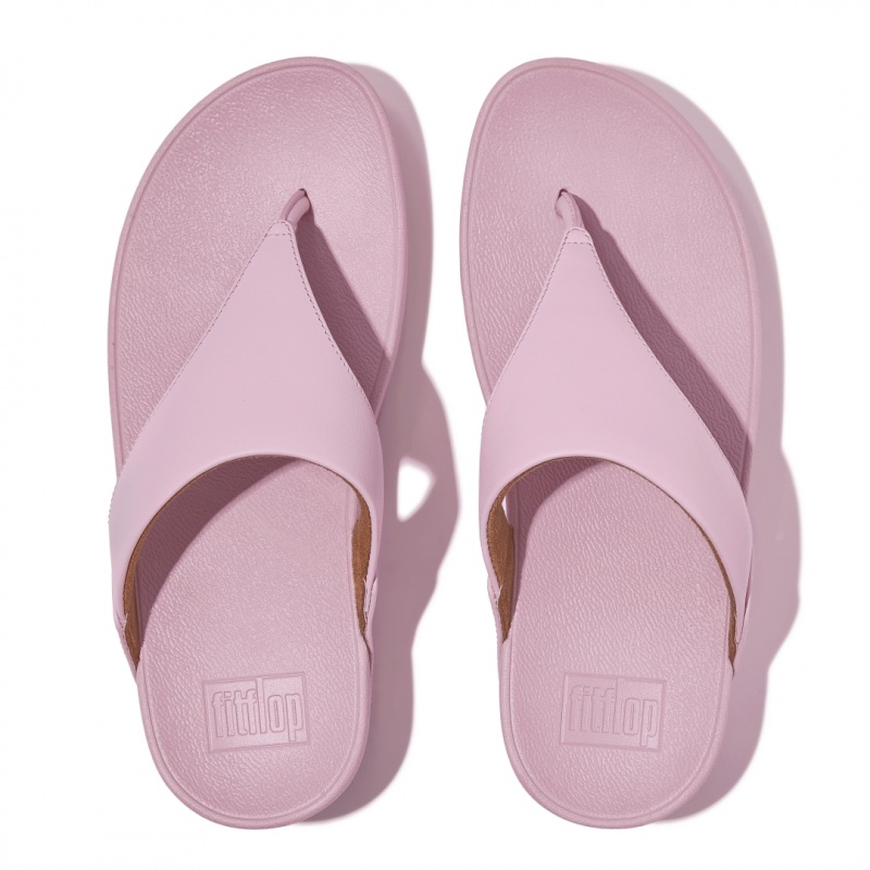 Fitflop Lulu Læder Sandaler Med Tåstolpe Dame Lyserød | DK-895736-CZY